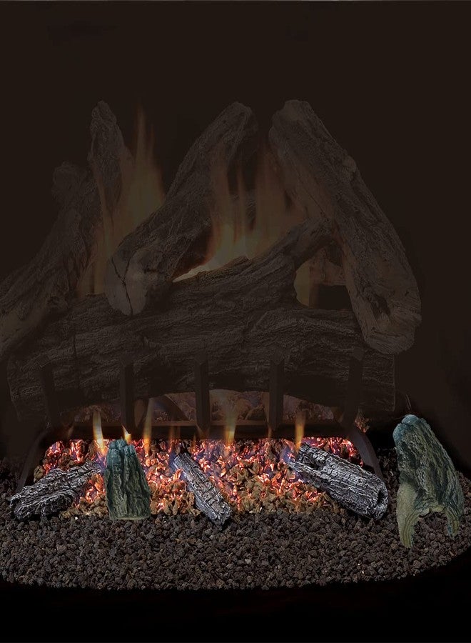 ProCom Log Bed Kit for Vented & Vent Free Log Sets - Model DLB2, Hand Painted Concrete Logs, Enhances Fireplace Appearance - Image 2